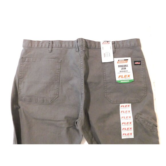 Dickies Dungaree Jeans Mens 44 x 30 Gray Straight Leg Regular Fit Flex Duck - Picture 6 of 7